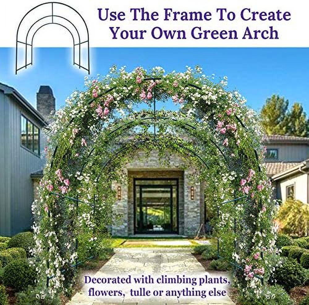Steel Garden Arch Metal Garden Arch Multi-Size Climbing Plants Arch Arbor (6.5'x 7' x 7.2')