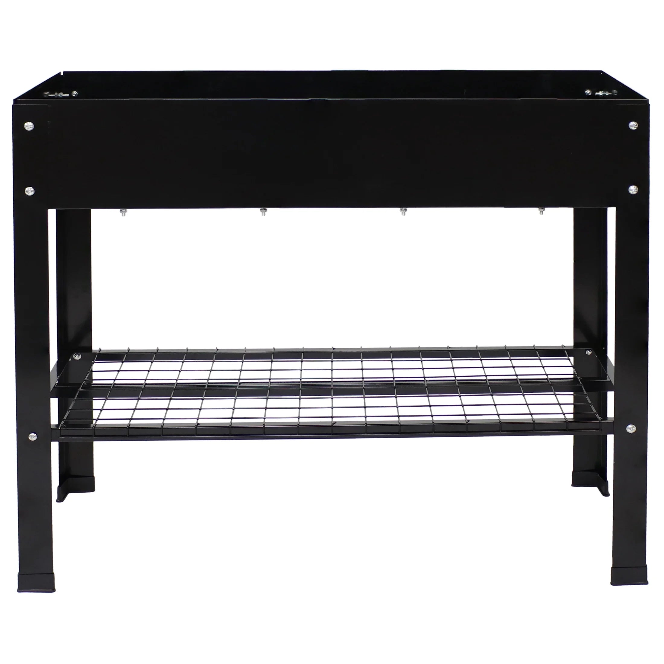 Sunnydaze 35.75" x 16" x 31.75" Black Galvanized Steel Raised Garden Bed, Set of 2