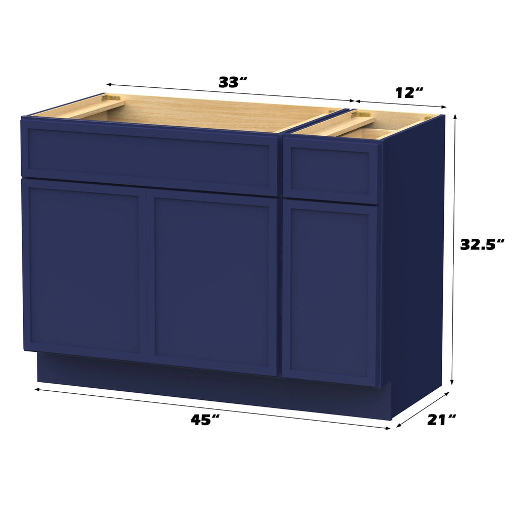 45 in. W x 21 in. D x 32.5 in. H Bath Vanity Cabinet without Top in Brown