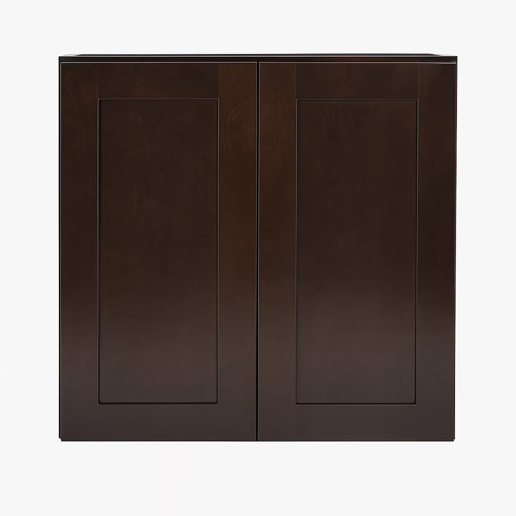 Design House Brookings Solid Wood Ready to Assemble Wall Kitchen Cabinet (30" x 12" x 36"), Espresso