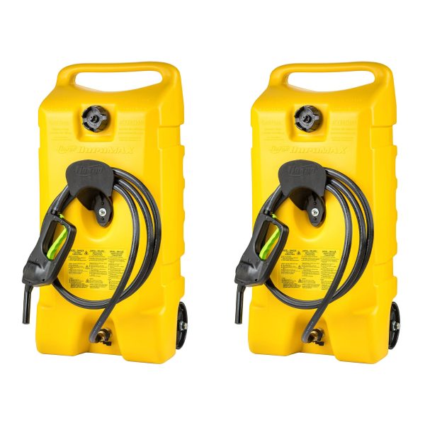 14-Gallon Portable Diesel Fuel Tank with Pump, Wheeled Fuel Caddy with 10 ft Hose for Generators, Boats and Equipment