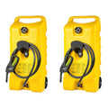 14-Gallon Portable Diesel Fuel Tank with Pump, Wheeled Fuel Caddy with 10 ft Hose for Generators, Boats and Equipment