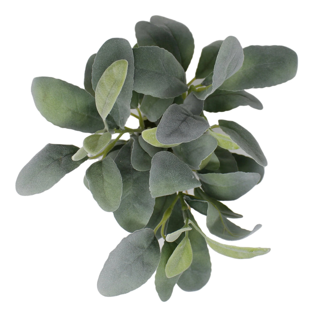 Mainstays Artificial Lamb's Ear in White Ceramic Pot (11.5"H x 7"W x 7"D)