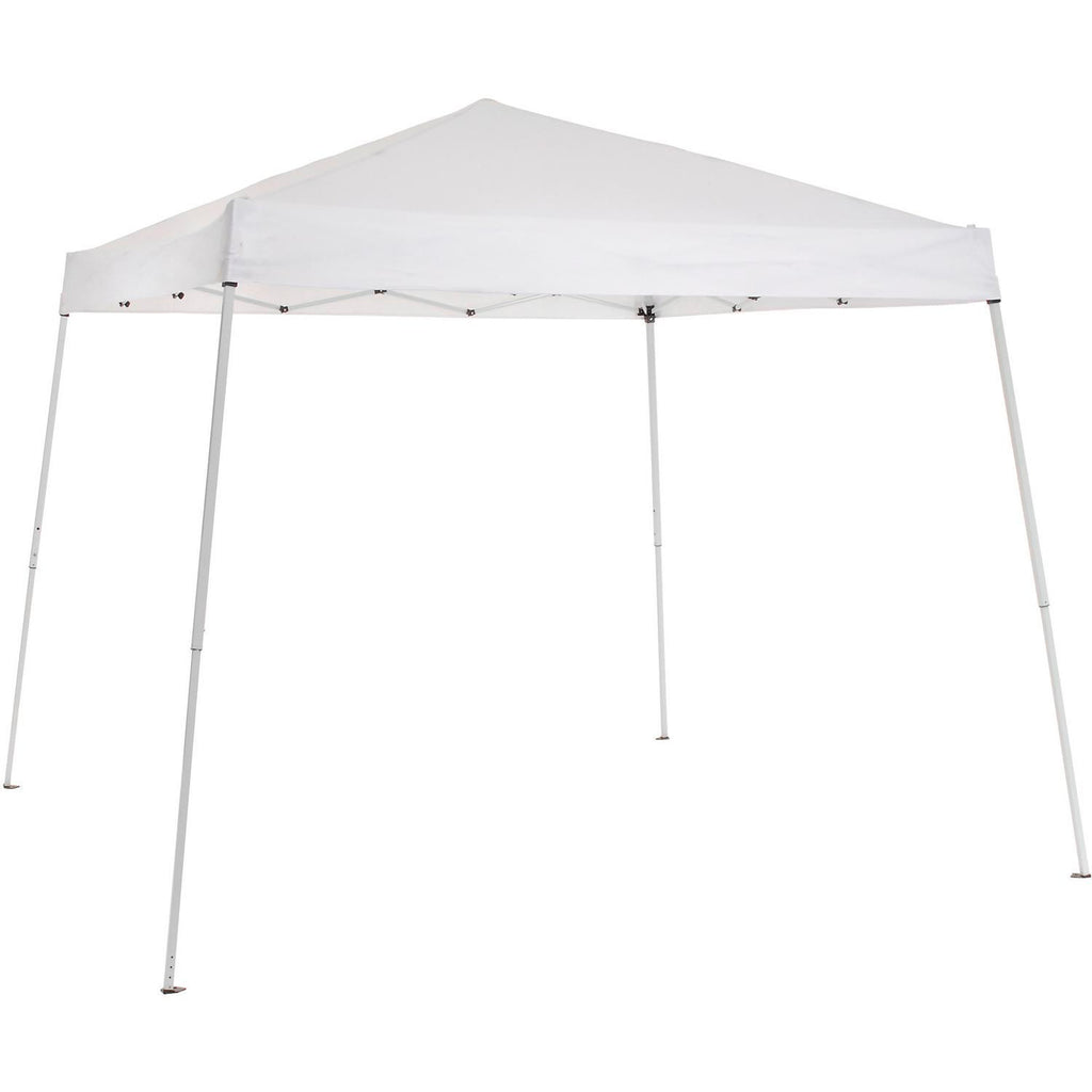Portable Pop Up Canopy, Slant Leg, 10'L X 10'W X 8' 11"H, White