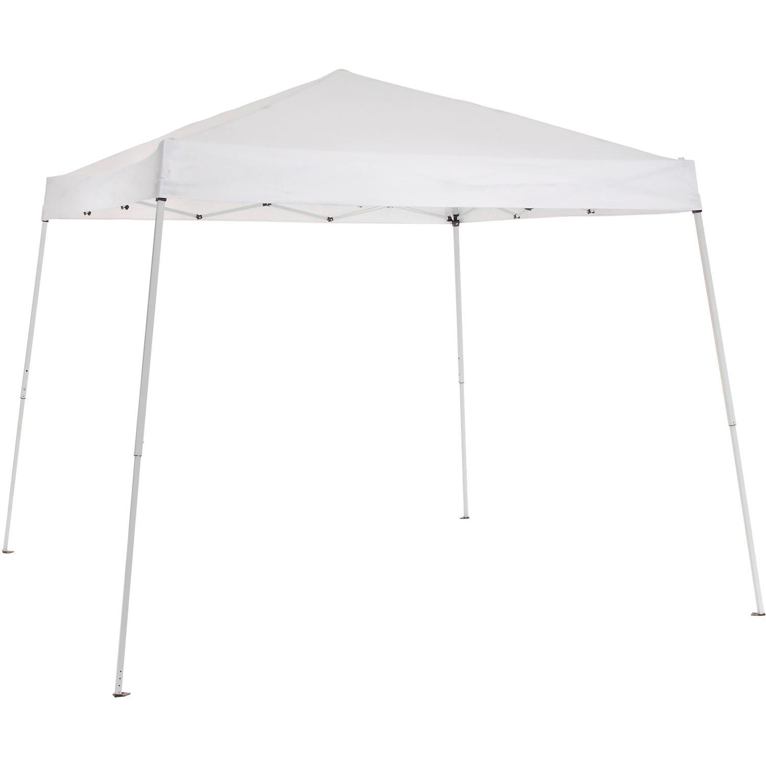 Portable Pop Up Canopy, Slant Leg, 10'L X 10'W X 8' 11"H, White
