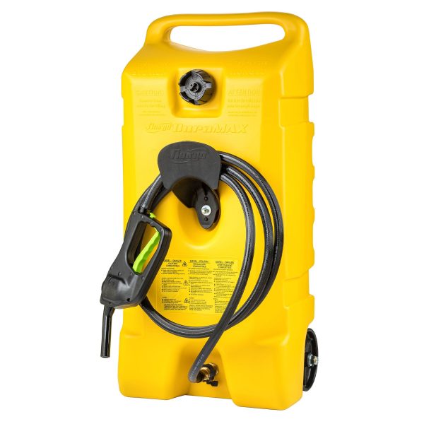 14-Gallon Portable Diesel Fuel Tank with Pump, Wheeled Fuel Caddy with 10 ft Hose for Generators, Boats and Equipment