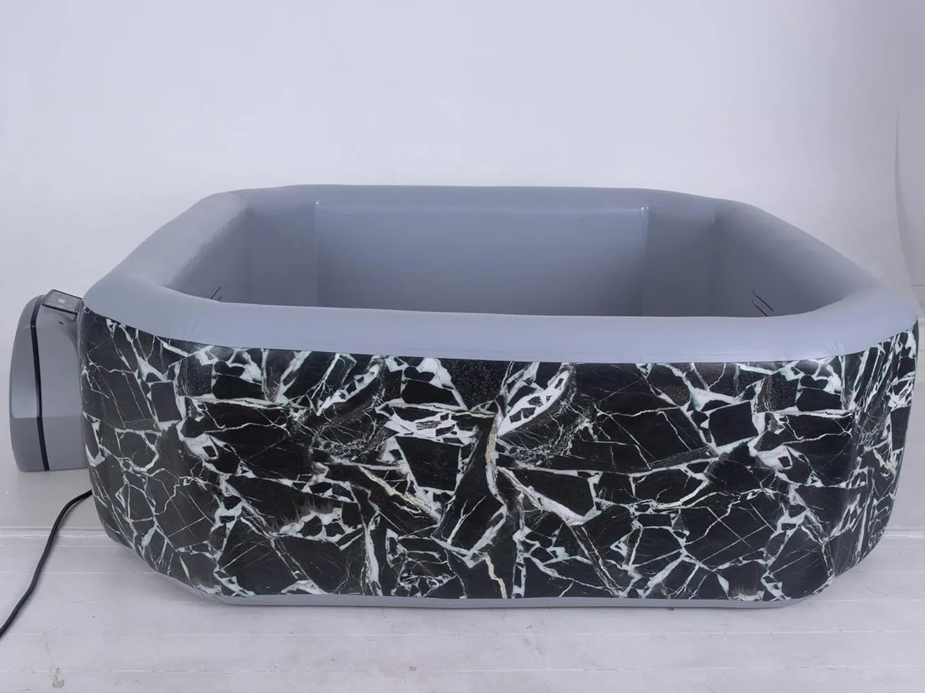 Garvee Inflatable Hot Tub 82.67 x 82.67 x 27.55", for 4-6 Persons, 105 Jets, Marble Design
