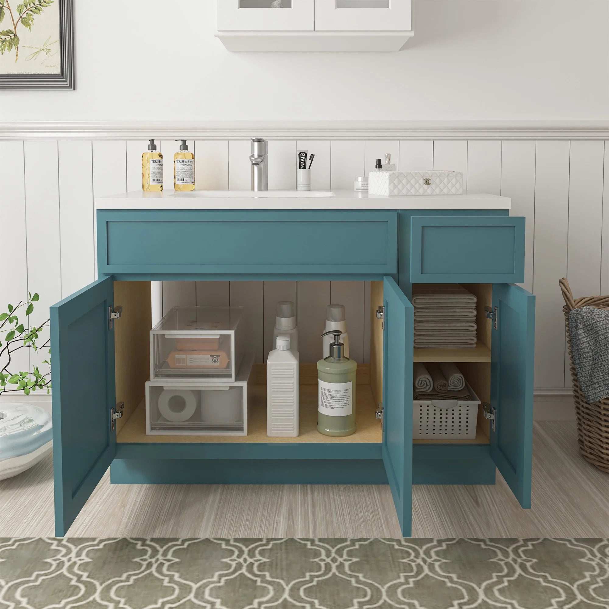 45 in. W x 21 in. D x 32.5 in. H Bath Vanity Cabinet without Top in Brown