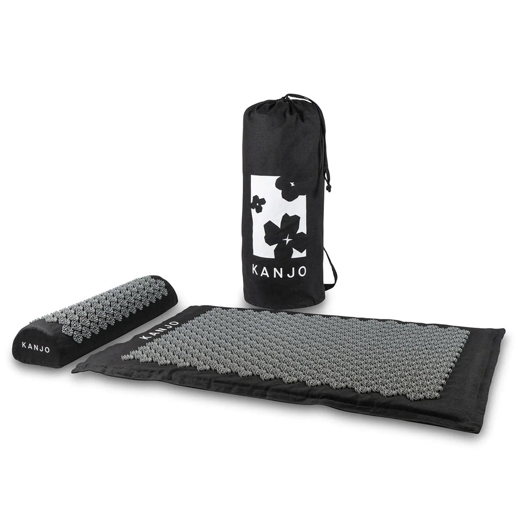 Kanjo Acupressure Mat Set Mat: 24 X 34 Inch / Pillow: 6 X 22 Inch Black White KANMATXL