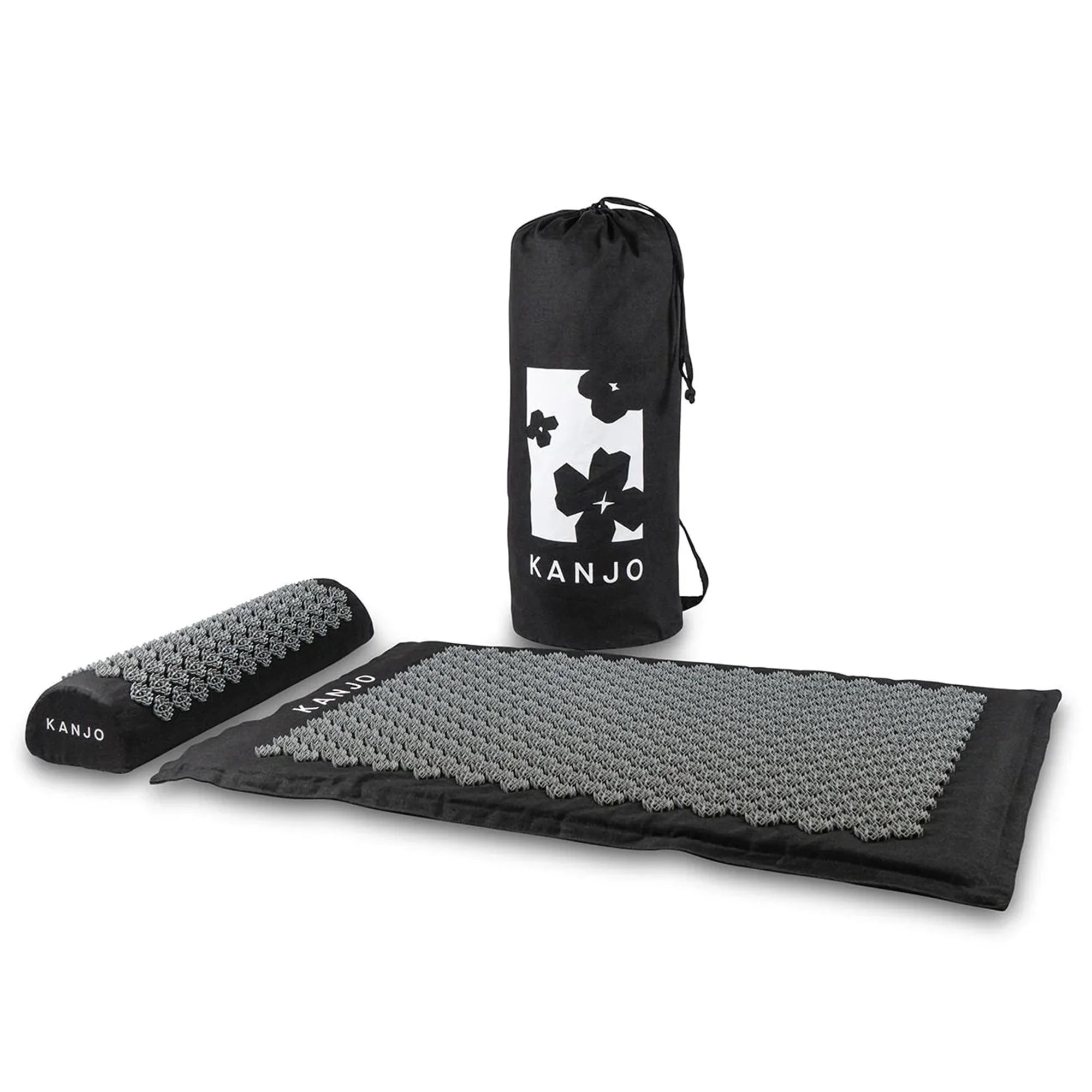 Kanjo Acupressure Mat Set Mat: 24 X 34 Inch / Pillow: 6 X 22 Inch Black White KANMATXL