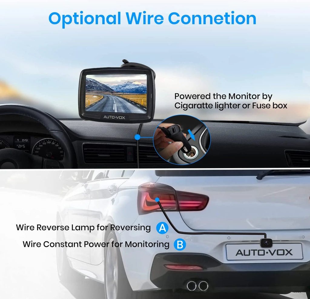 Auto-Vox Wireless Backup Digital Wireless Reverse Camera for Trailer, Black, 4.50 x 0.50 x 3.40 in