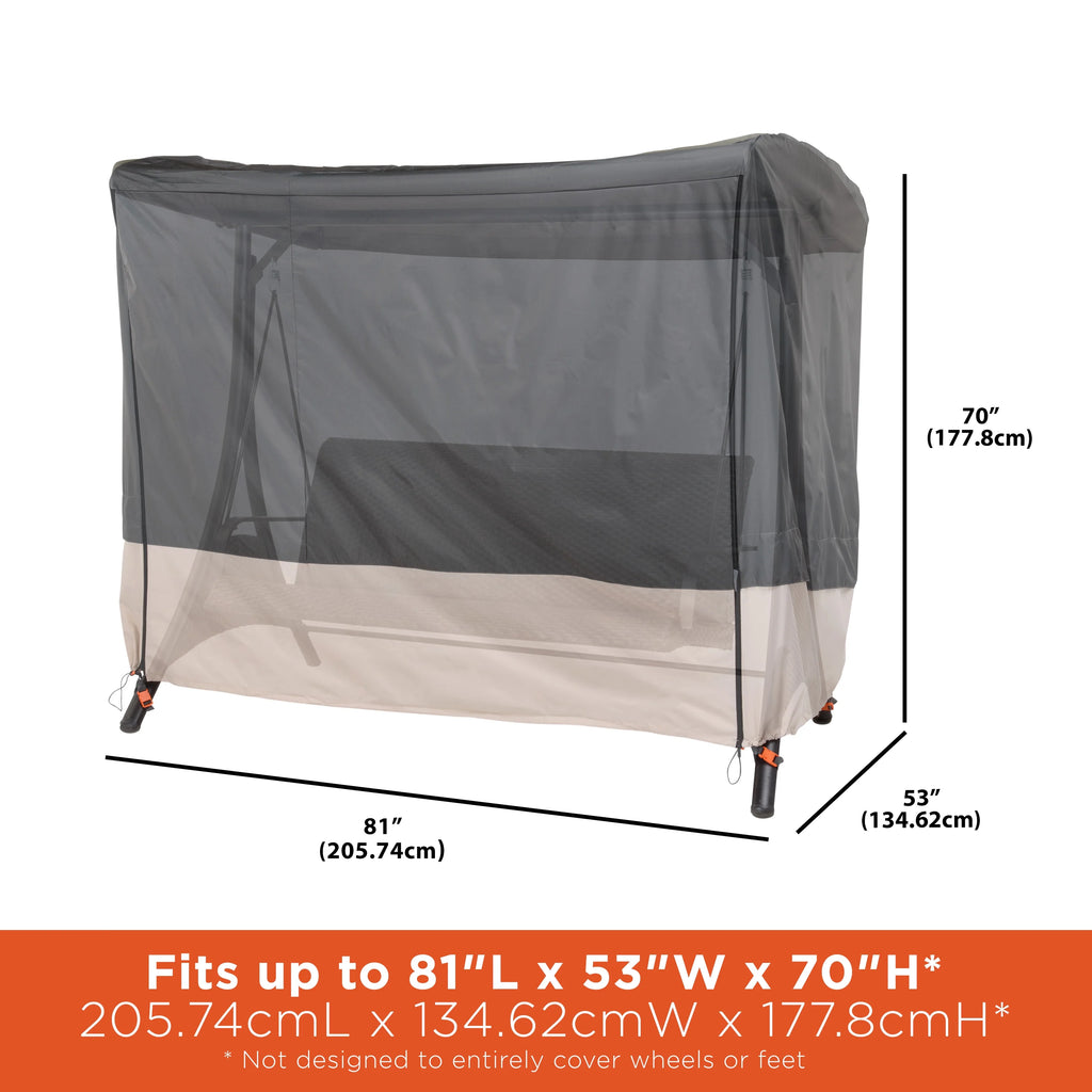 Modern Leisure Renaissance Patio Swing Cover, 81"L x 52"W x 70"H, Gray