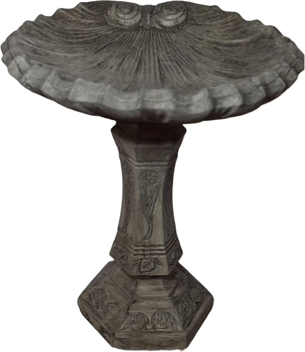 Solid Rock Stoneworks Fanciful Birdbath - 26" h x 22" w x 20" d - Pre-Aged