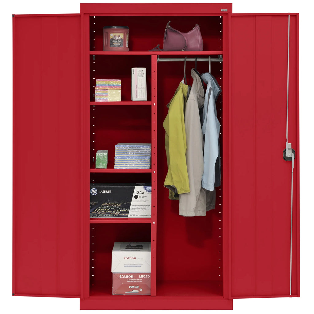 Elite Series Combination Cabinet with Adjustable Shelves, 36"W x 18"D x 72"H, Red