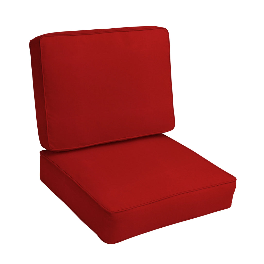 Mozaic Company Sunbrella Indoor/ Outdoor Corded Chair Cushion Set - 22" x 22" x 4" Canvas Spa