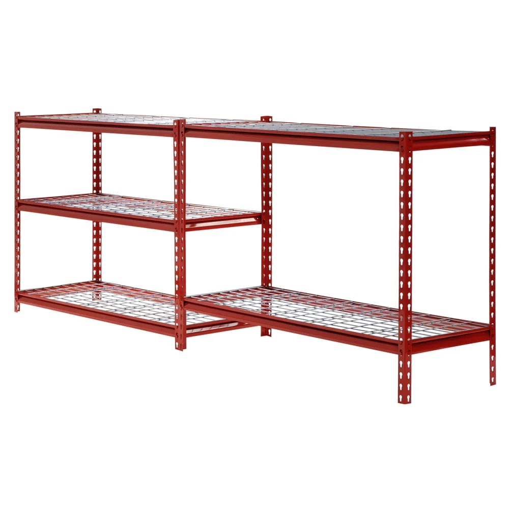Muscle Rack 48"W x 24"D x 72"H 5-Shelf Steel Shelving, Red