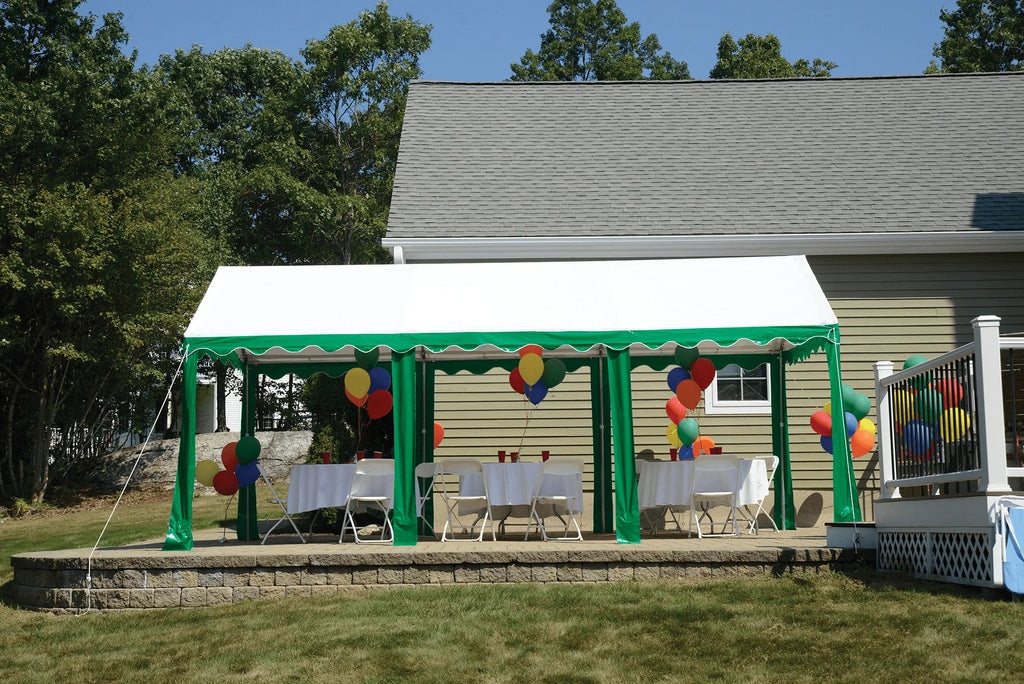 Party Tent, 10' x 20'/3m x 6m, Green/White
