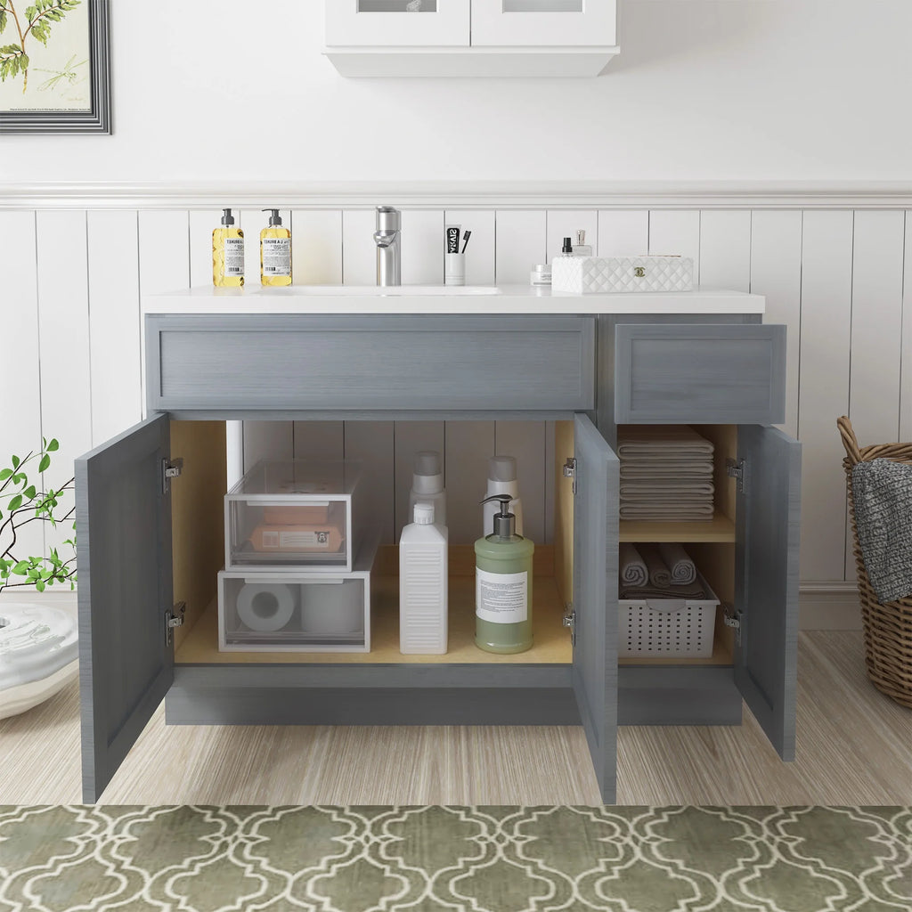 45 in. W x 21 in. D x 32.5 in. H Bath Vanity Cabinet without Top in Brown