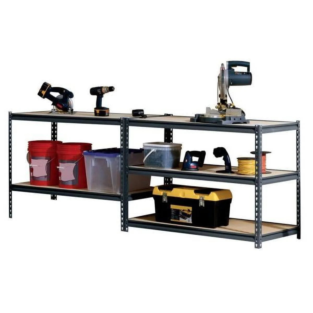 Muscle Rack 48"W x 24"D x 72"H 5-Shelf Steel Freestanding Shelving Unit; Black
