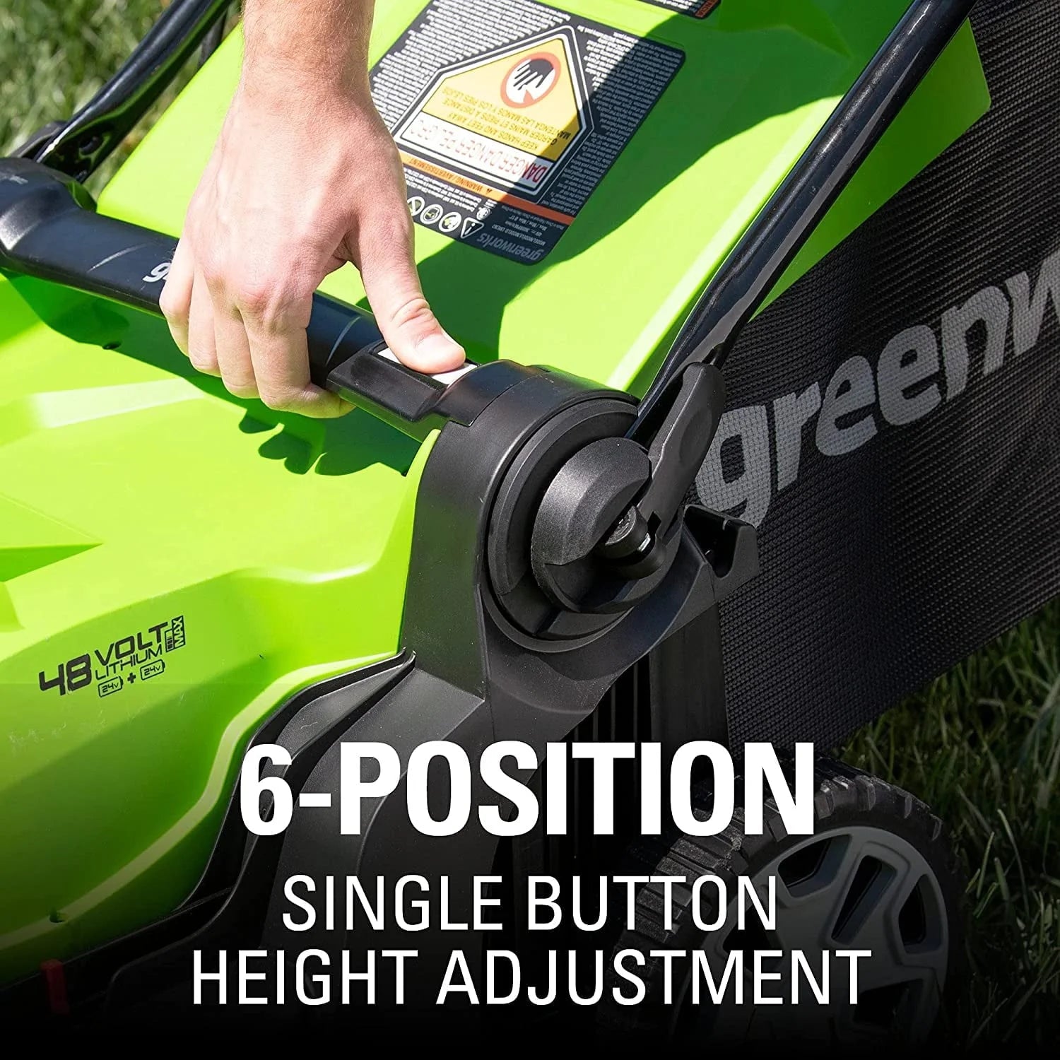 Greenworks 48V (2 x 24V) 17" Lawn Mower, With 2 x 24V 4Ah Batteries and Dual Port Charger