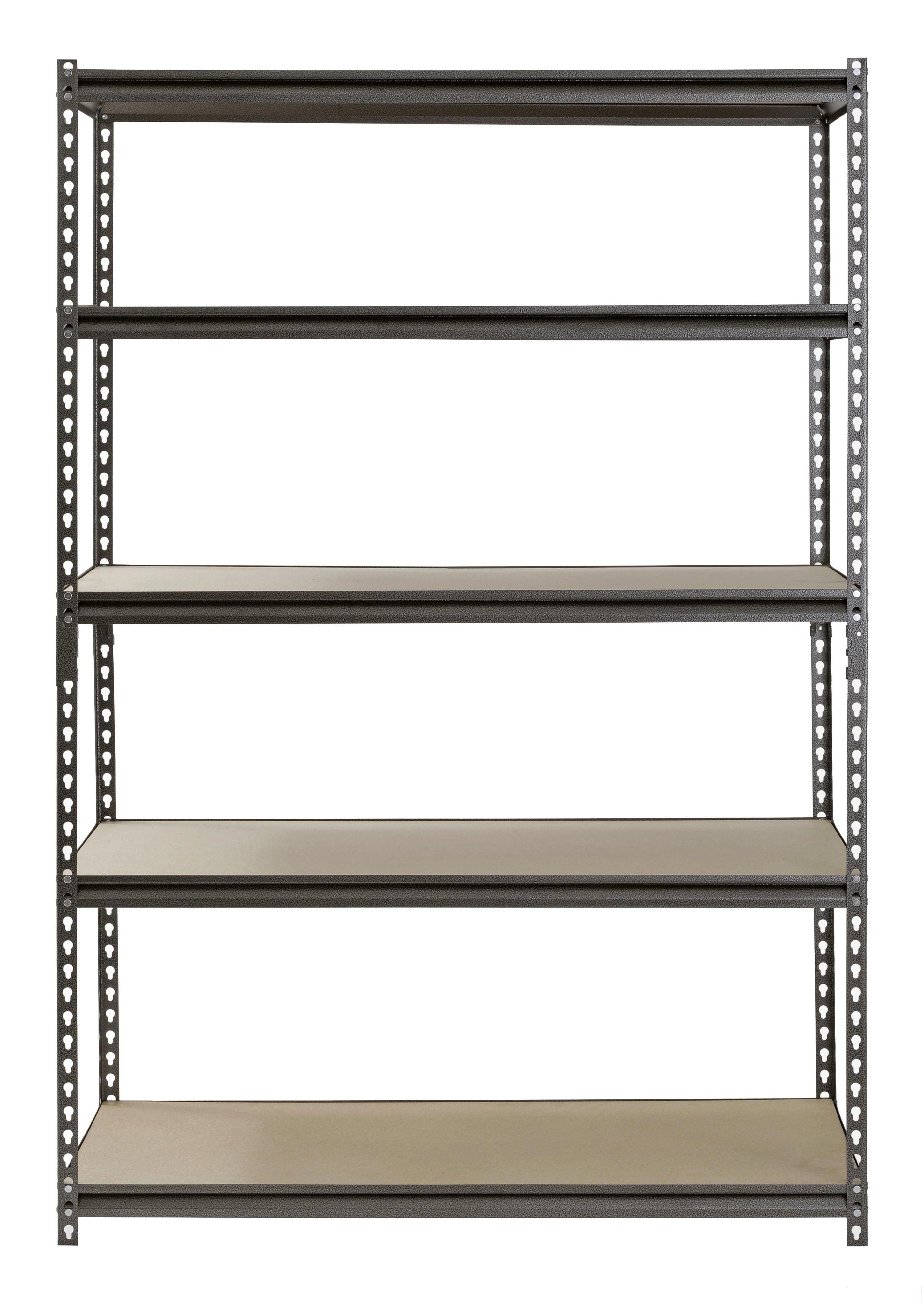 Muscle Rack 48"W x 24"D x 72"H 5-Shelf Steel Freestanding Shelves, Silver