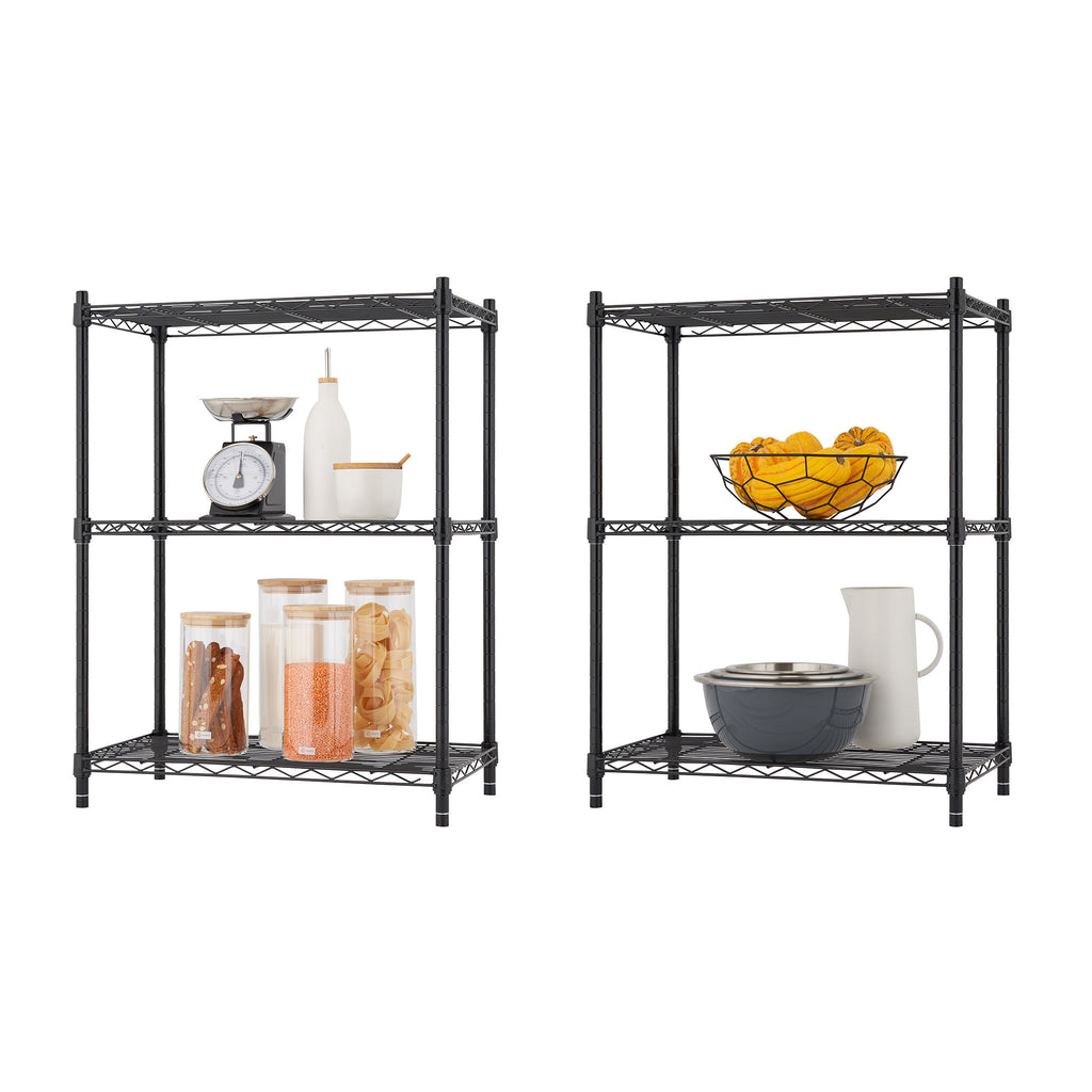TRINITY 3-tier Modular Wire Shelving Rack 23' x 13' x 30', NSF, 2-pack