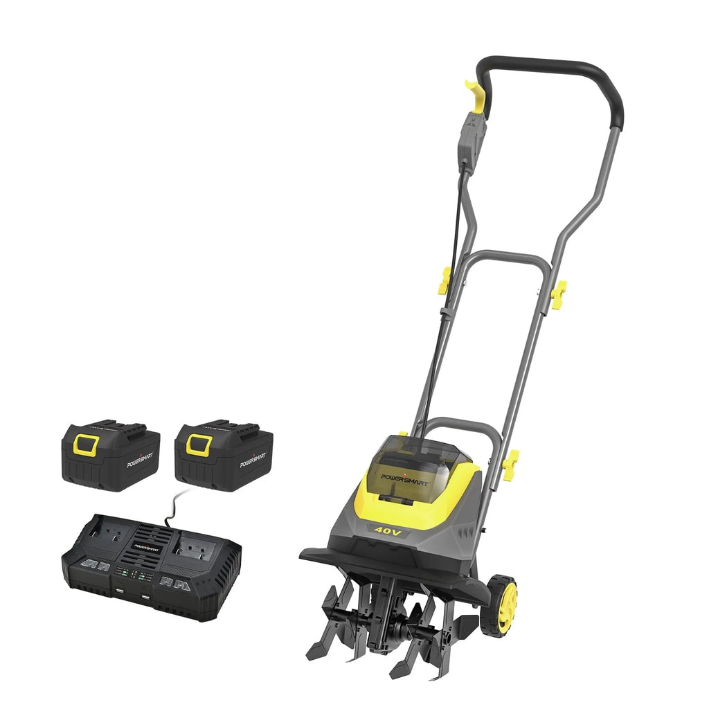 PowerSmart 40V 12-inch Cordless Garden Tiller/Cultivator , 23.4 x 14 x 12.8 inches