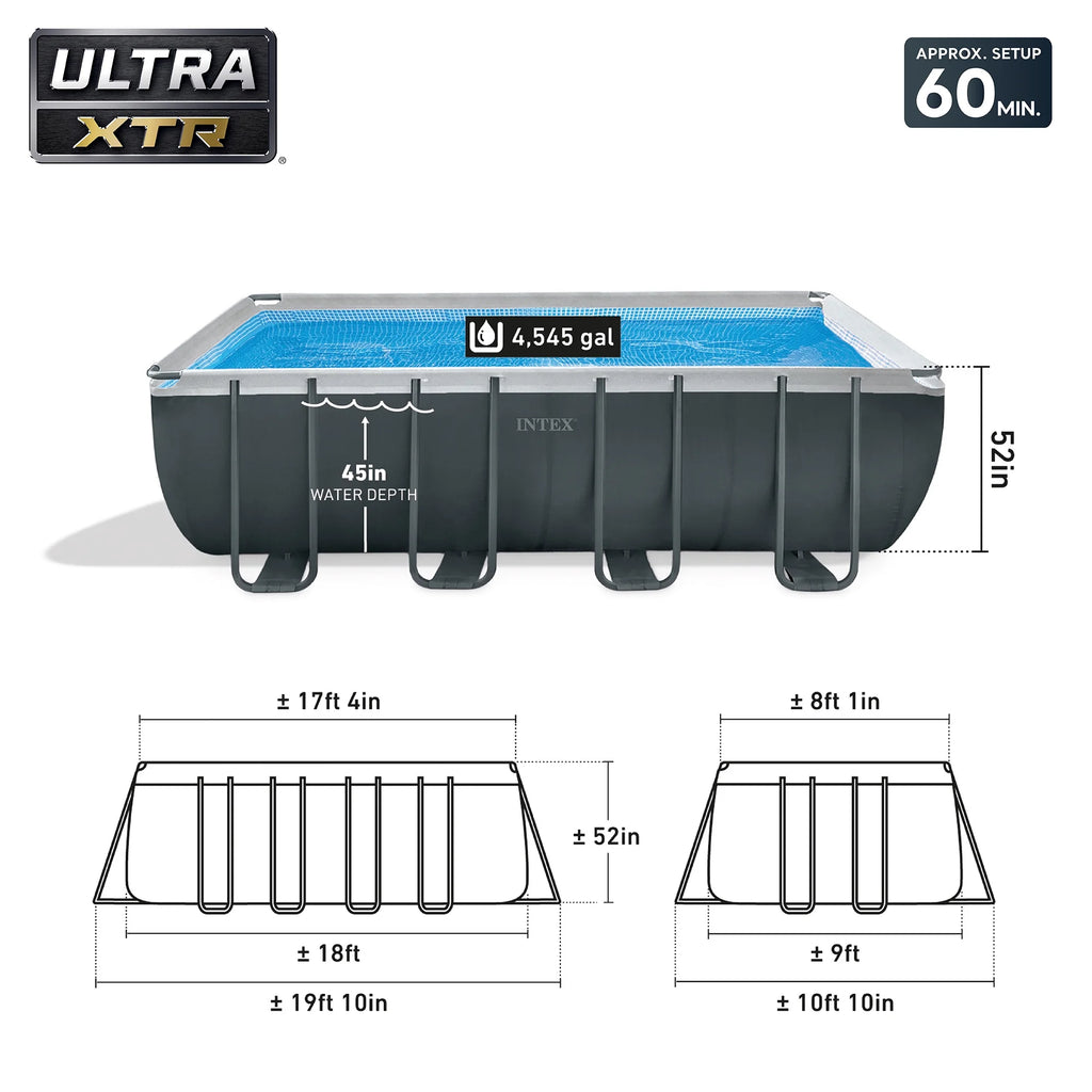 INTEX 18ft x 9ft x 52in Ultra XTR Above Ground Pool, Floats (2 Pack), & Inflatable Cooler