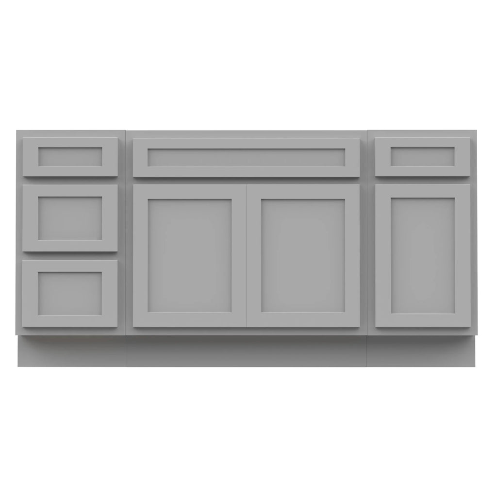 60 in. W x 21 in. D x 32.5 in. H Freestanding Bathroom Vanity Cabinet without Top in Smoky Gray