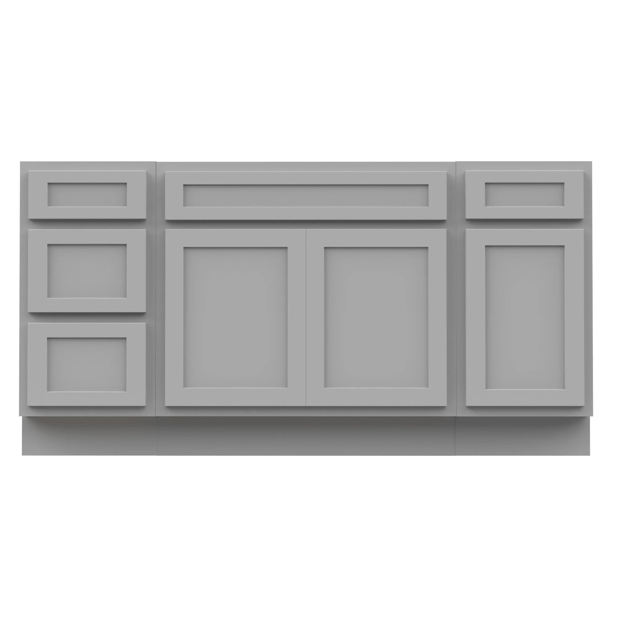 60 in. W x 21 in. D x 32.5 in. H Freestanding Bathroom Vanity Cabinet without Top in Smoky Gray