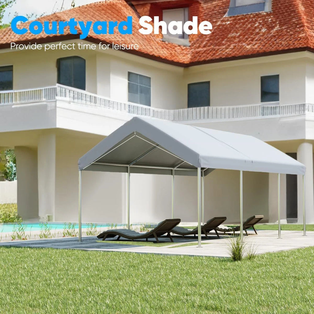 Quictent 10�?x 20�?x 8.7�?Silver Gray Carport