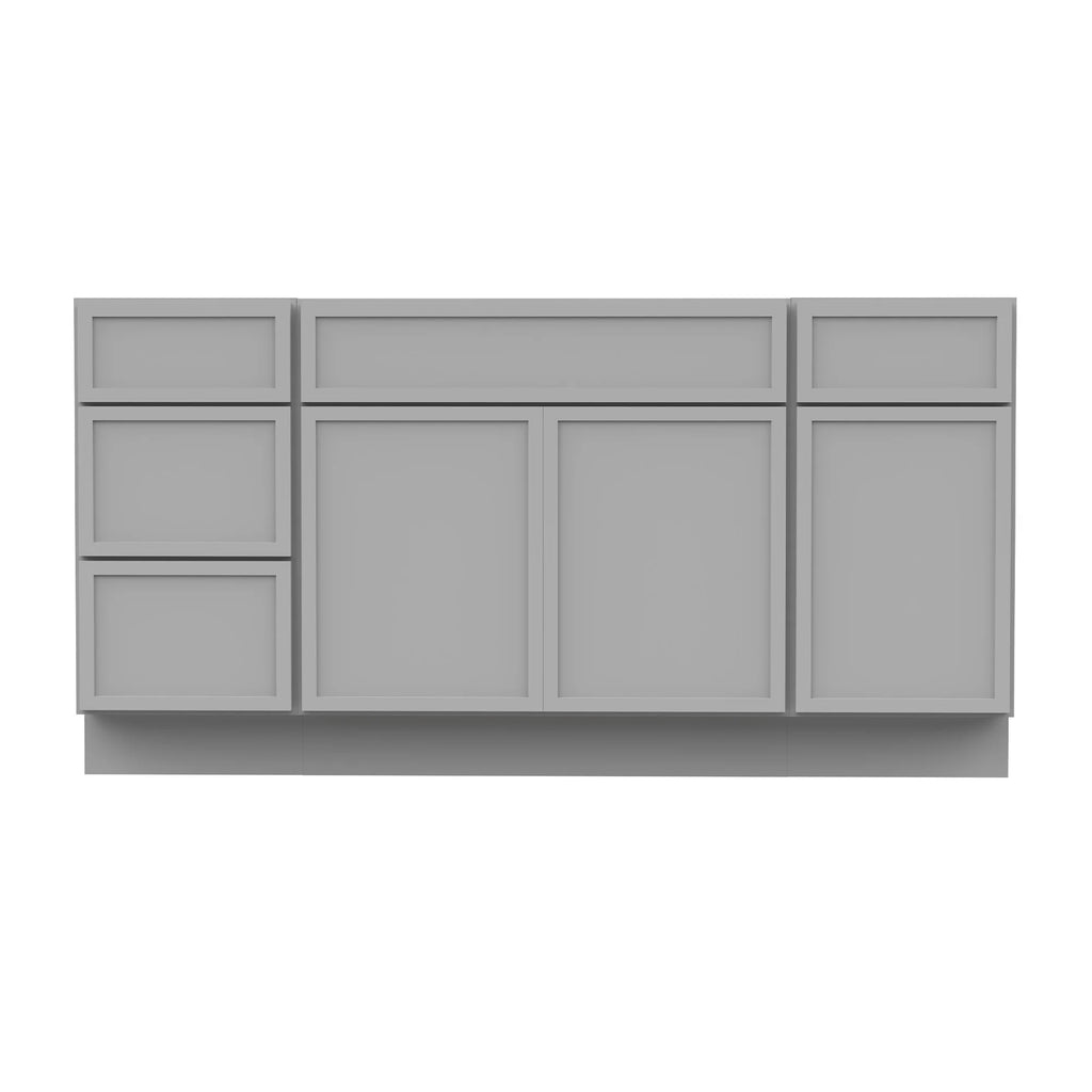 60 in. W x 21 in. D x 32.5 in. H Freestanding Bathroom Vanity Cabinet without Top in Smoky Gray