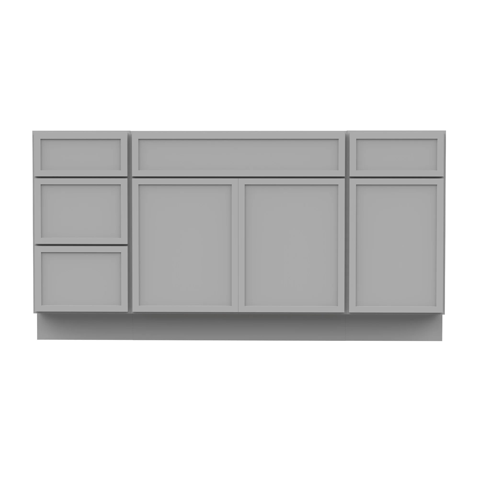 60 in. W x 21 in. D x 32.5 in. H Freestanding Bathroom Vanity Cabinet without Top in Smoky Gray