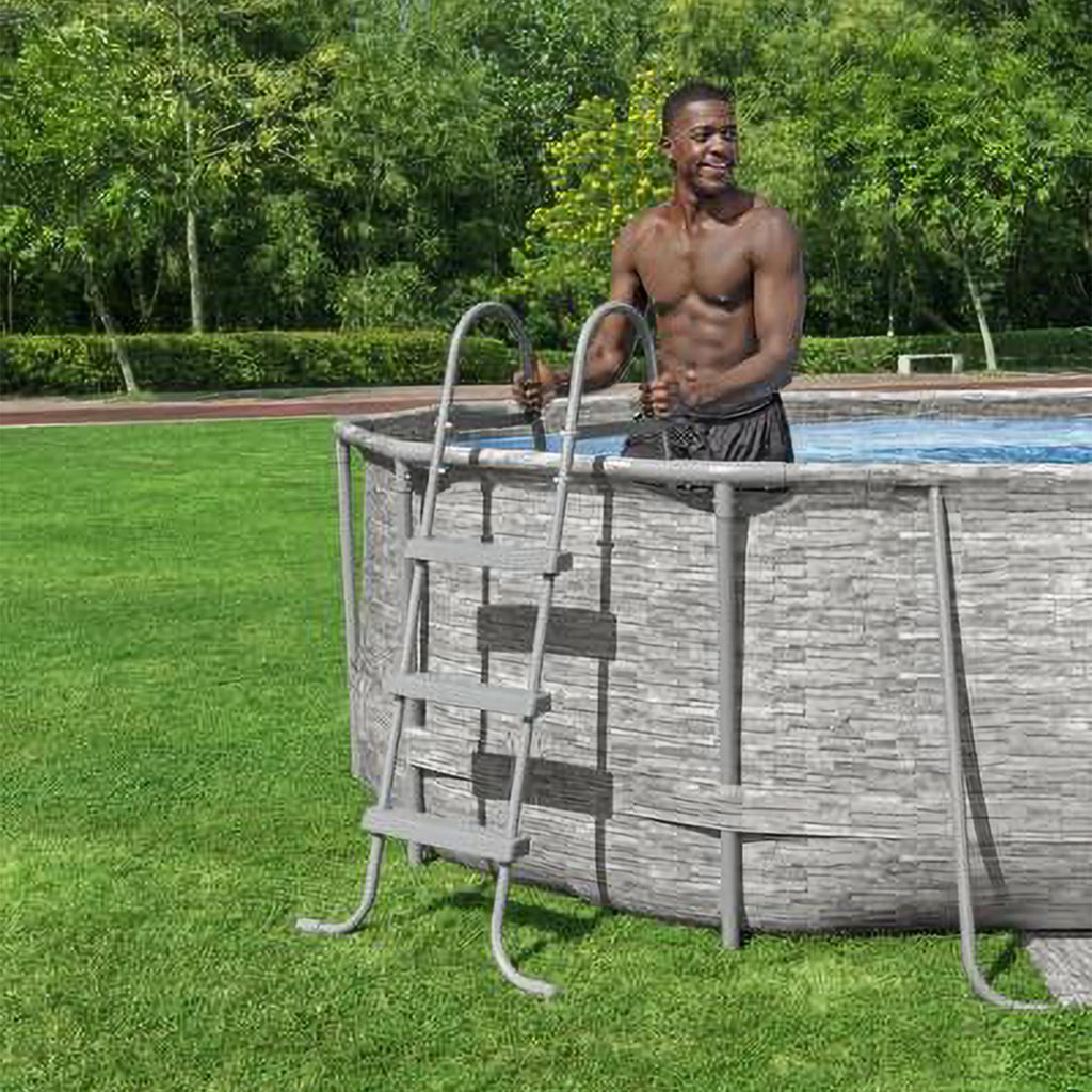 Bestway Metal Frame Above Ground Pool Oval 14 ft. x 8 ft. 2 in. x 39.5 in.