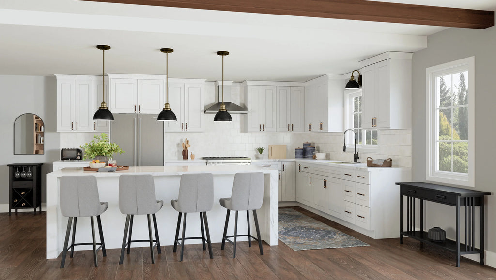 Design House Brookings Assembled Shaker Base Kitchen Cabinet (27" x 34.5" x 24", Sherwin Williams? White