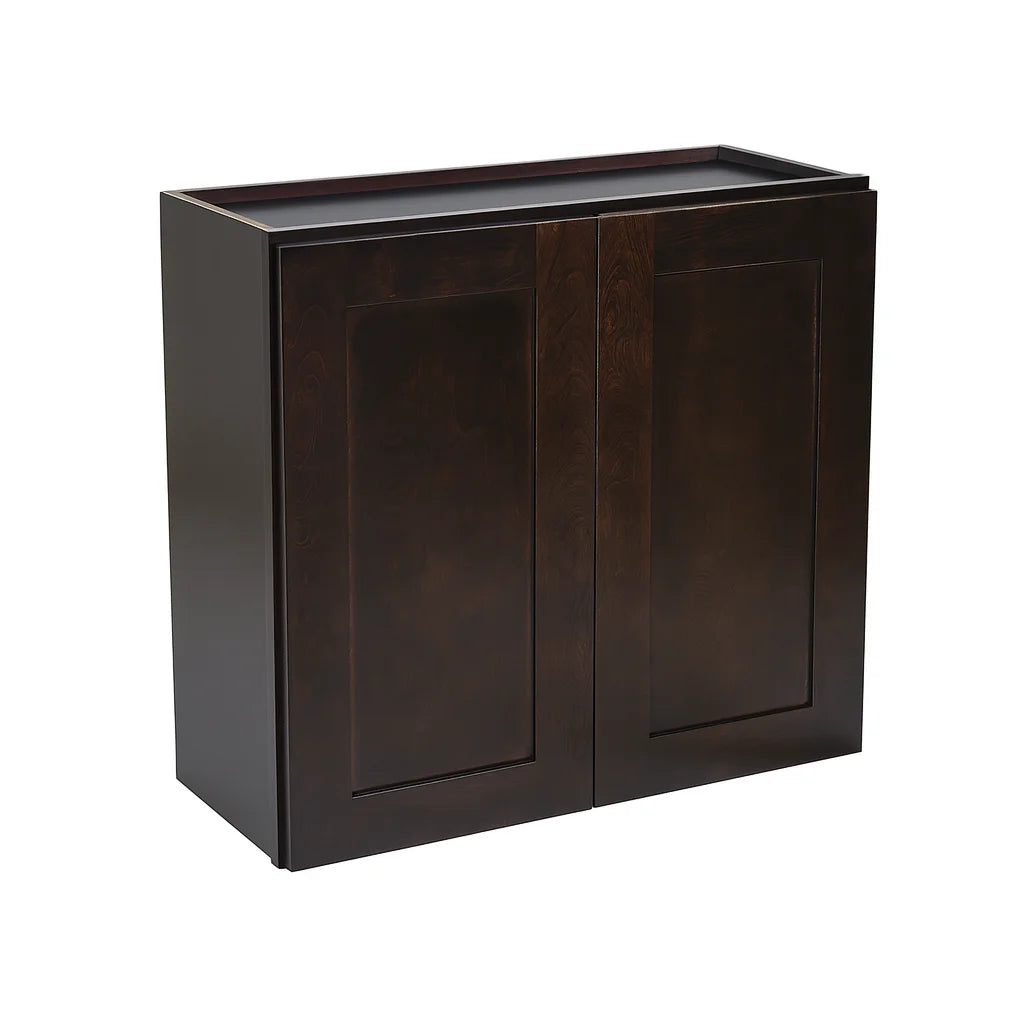 Design House Brookings Solid Wood Ready to Assemble Wall Kitchen Cabinet (30" x 12" x 36"), Espresso