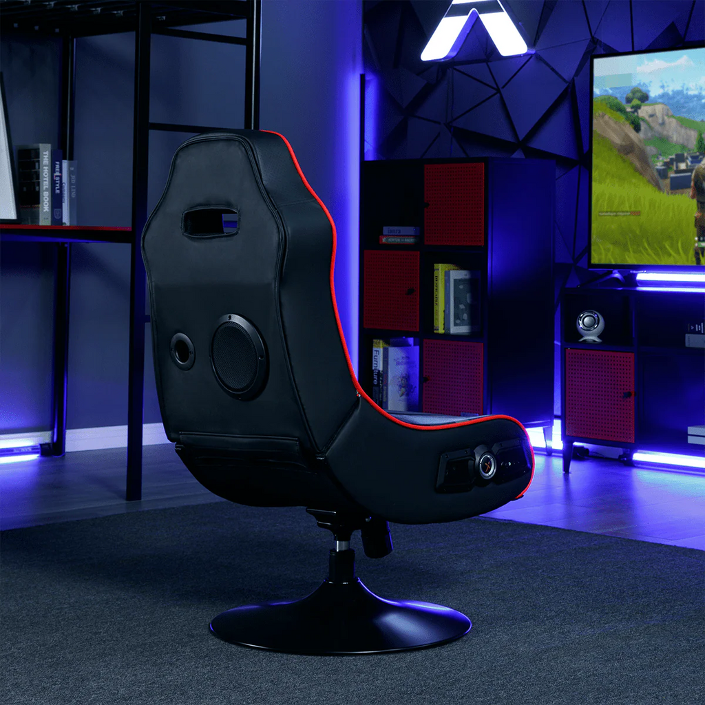 X Rocker Bolero Jr 2.1 Audio Pedestal Gaming Chair, Black PU 26.77" x 24.41" x 36.81"
