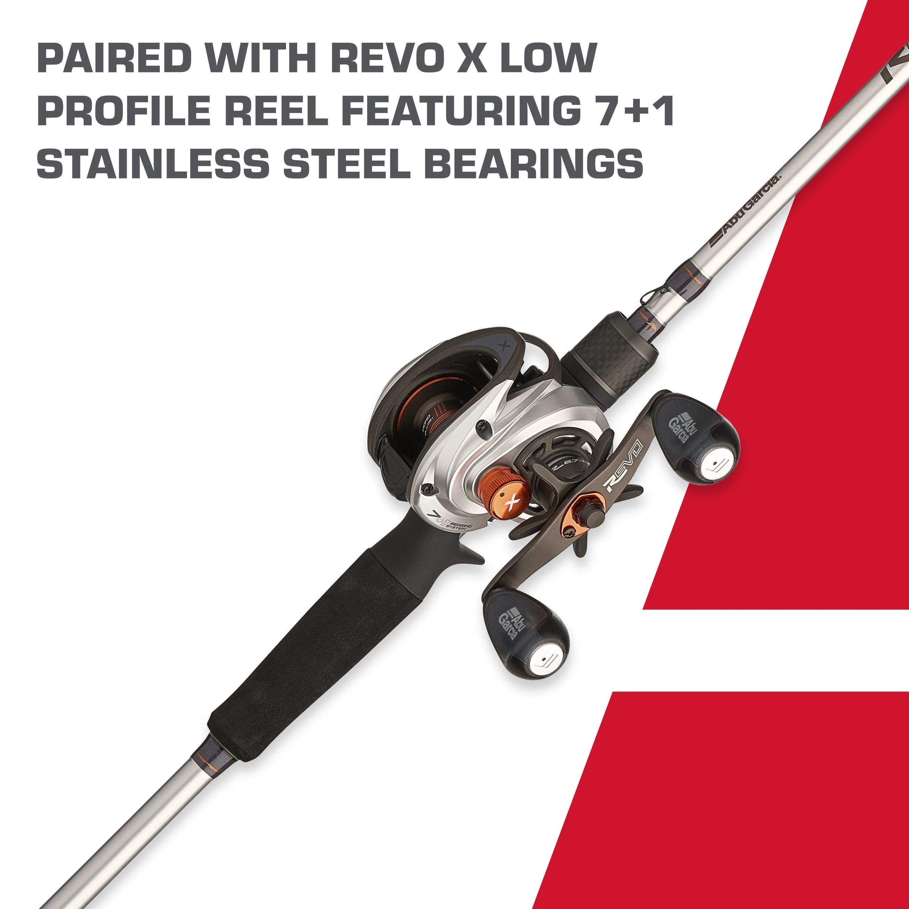 Abu Garcia Revo X Baitcast Combo 5 X 7'4" Low Profile Fishing Rod and Reel Combo