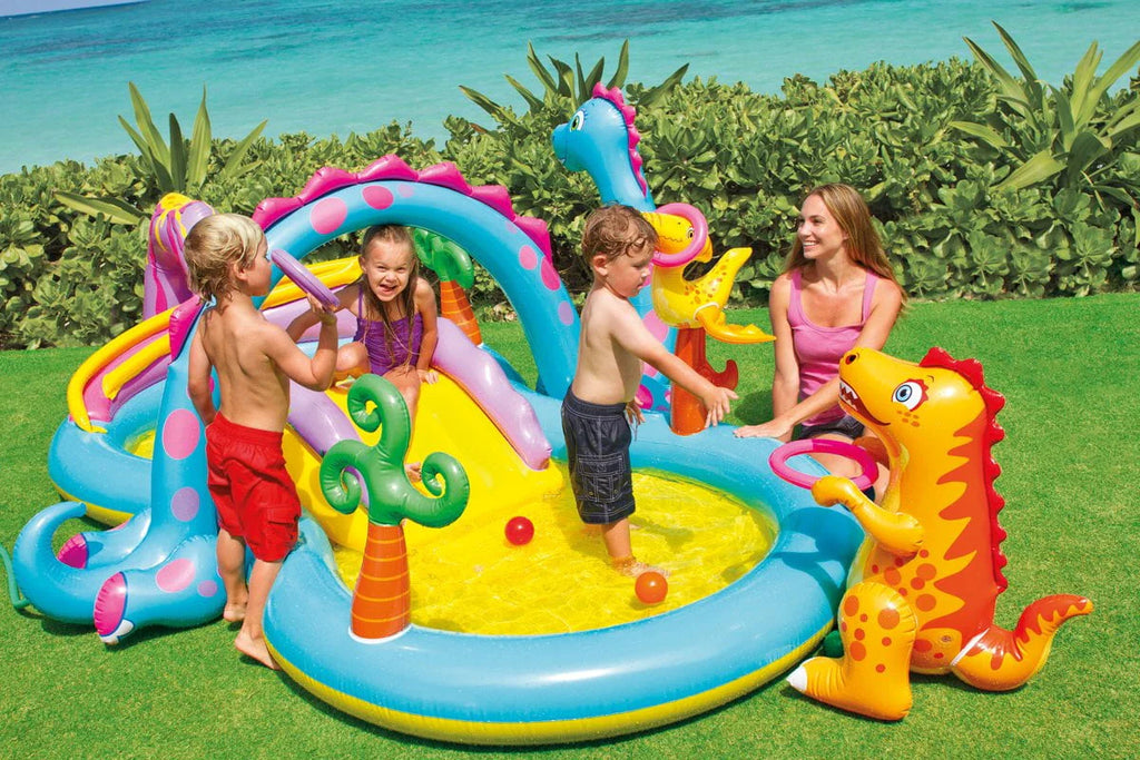 Intex 11' x 7.5' x 44" Dinoland Play Center Kiddie Swimming Pool w/ air pump
