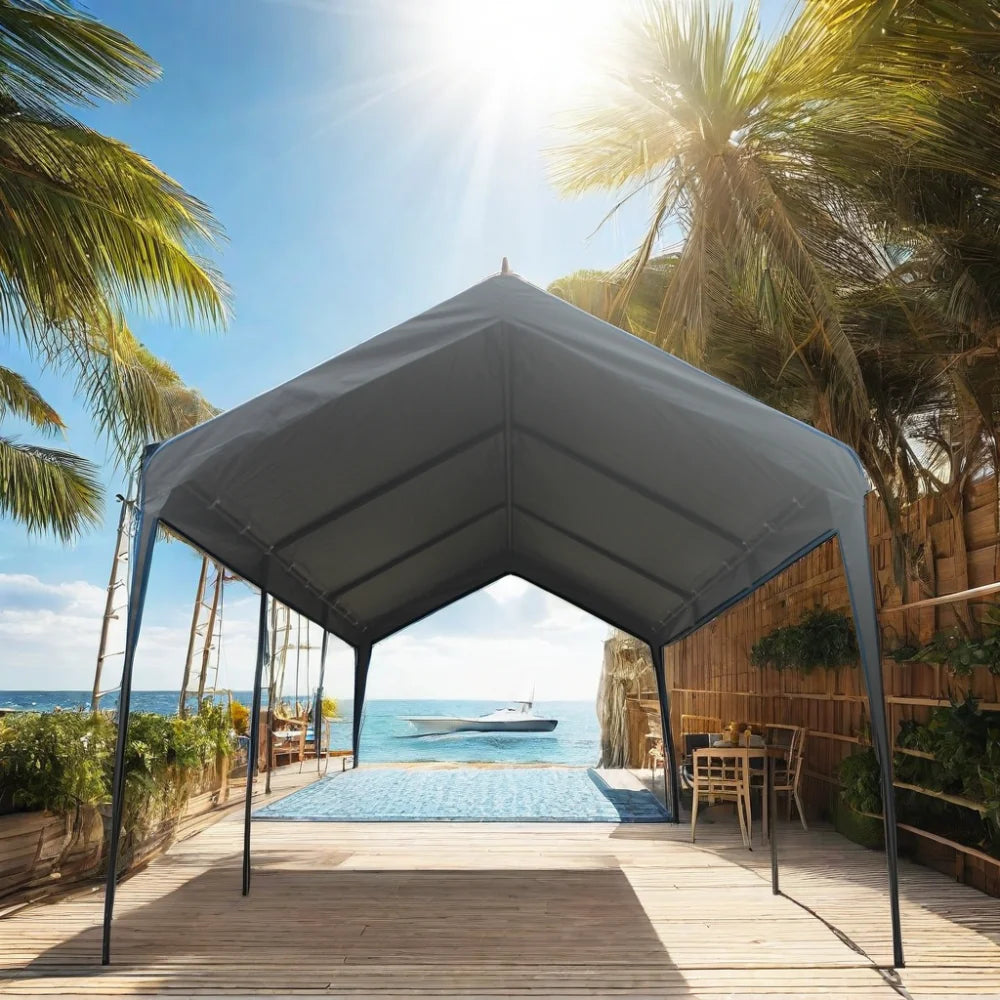 Seizeen 154.30 x 115.40 x 100.80 inches White Carport