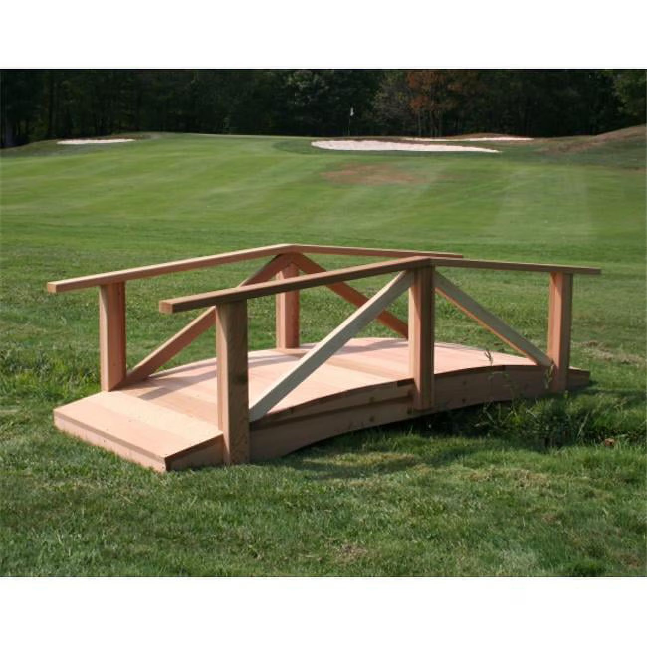 Creek Vine Designs Cedar Pearl River Garden Bridge - Natural - 28in.H x 48in.W x 36in.D