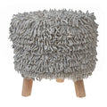 Maison Concepts Long Sag Handwoven Pouf Wooden Stand Light Grey (Multi) 40" X 40" X 40"