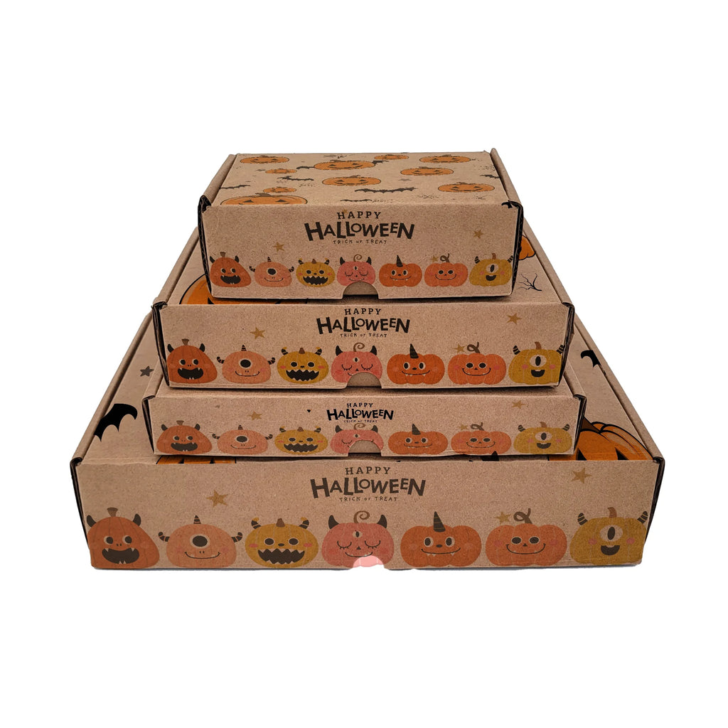Ucanpack Pumpkin Halloween Mailer Box Festive Kraft Print Gift Boxes, 6 x 6 x 2" - 50 Pcs