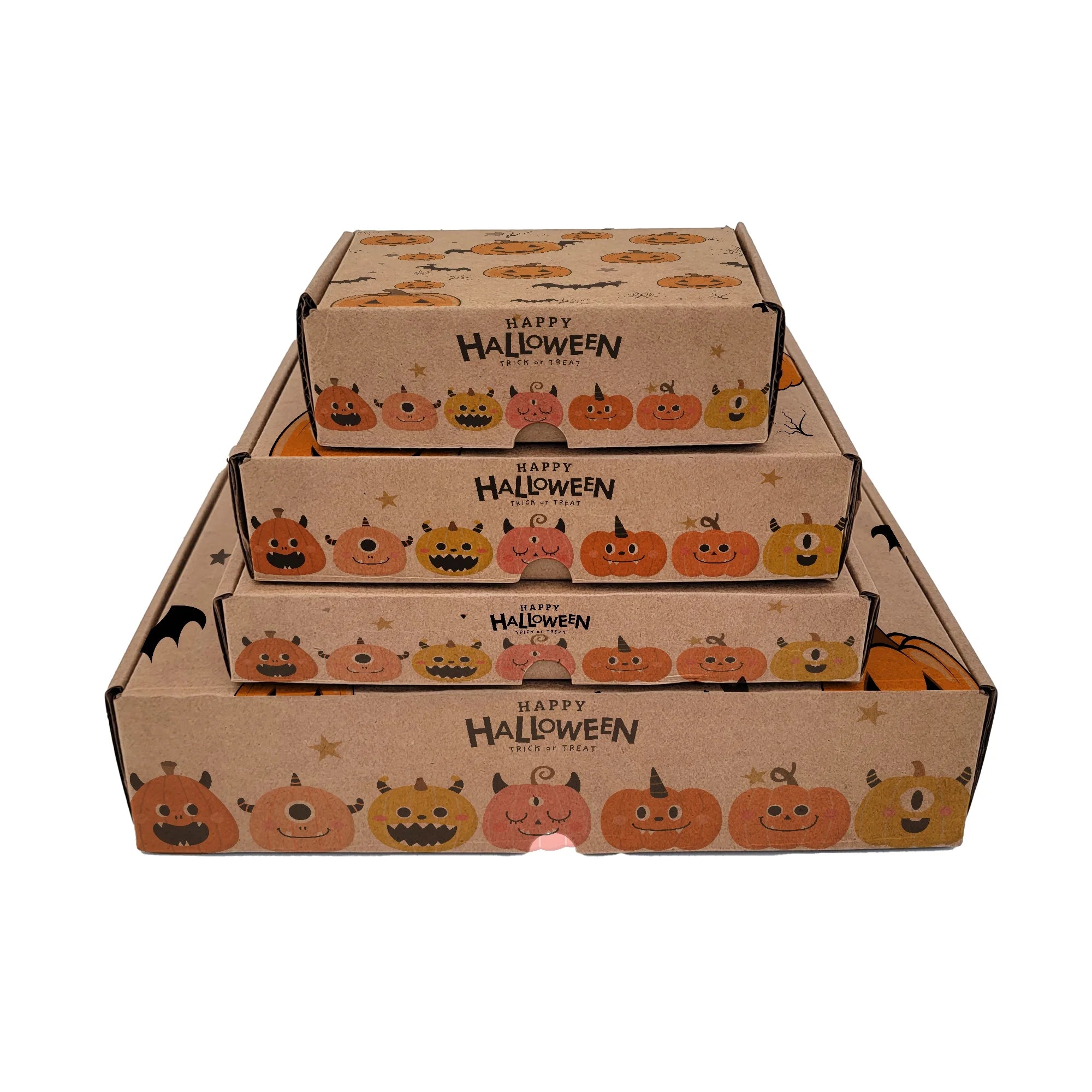 Ucanpack Pumpkin Halloween Mailer Box Festive Kraft Print Gift Boxes, 6 x 6 x 2" - 50 Pcs