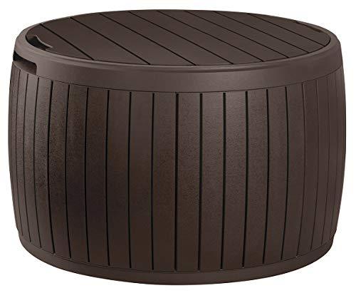 Outdoor Resin Storage Bench - Weather Resistant Deck Box with Wood Look Finish and Seating