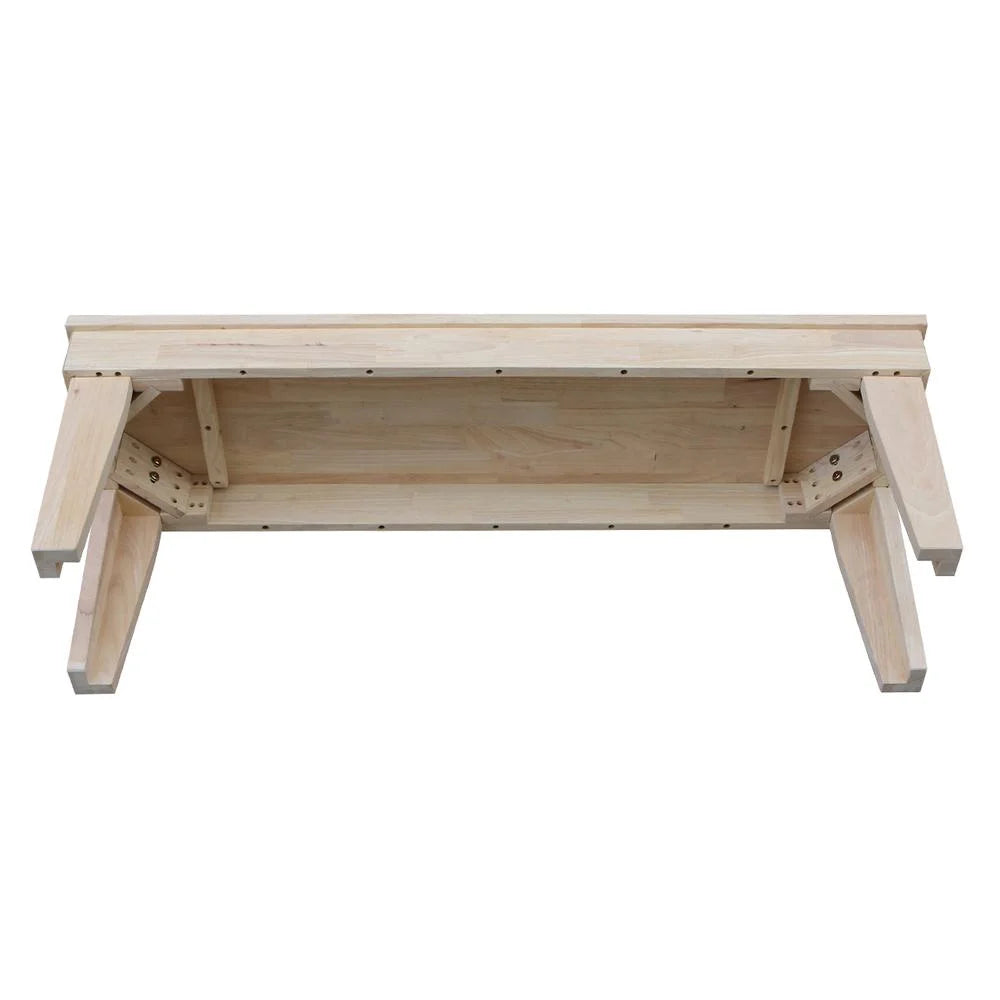 Double X-Back Bench With Arms and Shelf
