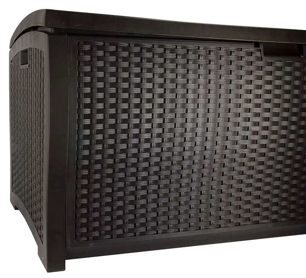 Suncast Resin 99-Gallon Deck Box - Mocha Brown - DBW9200- 52 in D x 27.5 in H x 27.6 in W