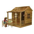 Little Squirt 6x6 ft Cedar Wooden Playhouse for Kids, Outdoor Backyard Playhouse with Dutch Door, Screened Windows & Floor Included