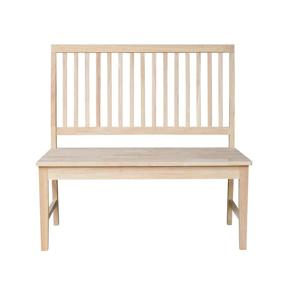 Double X-Back Bench With Arms and Shelf