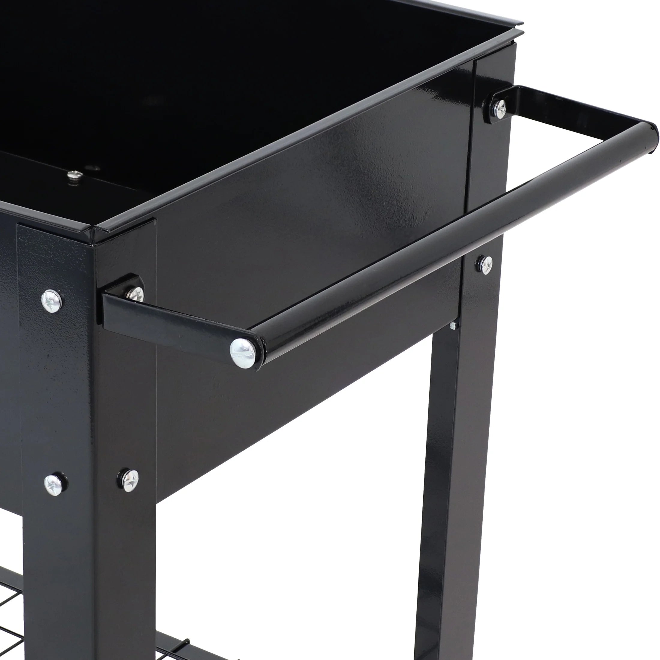 Sunnydaze 43.5" x 20.75" x 31.75" Blue Galvanized Steel Raised Garden Bed Cart with Wheels